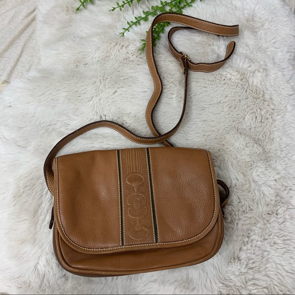 Vintage Handbags - VTG. Luis Brown Leather Purse Crossbody Bag